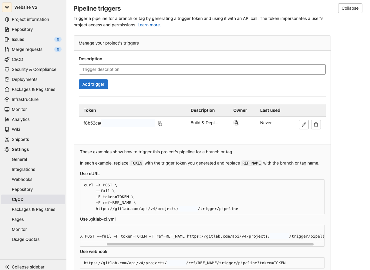 Gitlab Pipeline Trigger